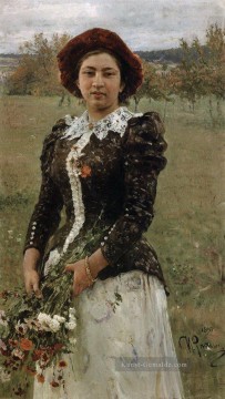 Herbststrauss Porträt von Vera Repina 1892 Ilja Repin Ölgemälde